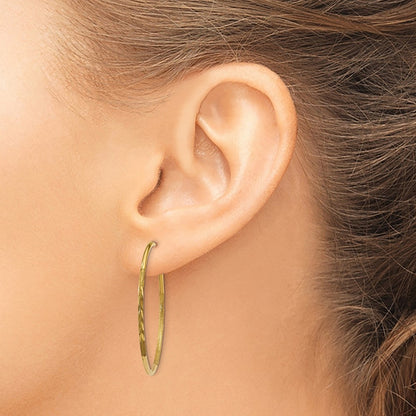 10K Yellow Gold 1.25mm Diamond-Cut Endless Hoop Earring