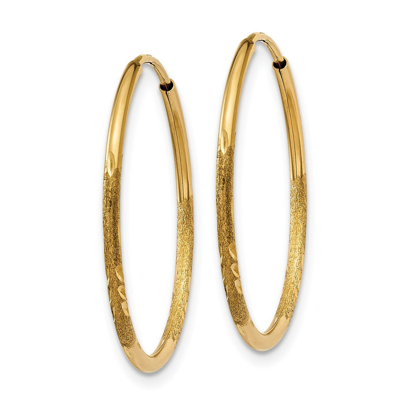 10K Yellow Gold 1.25mm Diamond-Cut Endless Hoop Earring