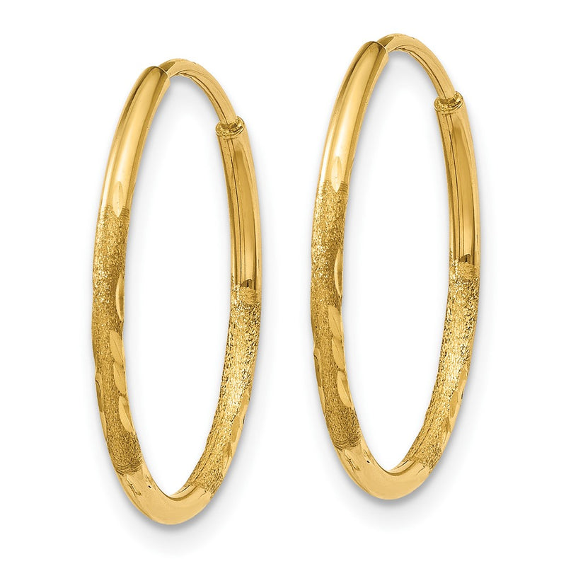 10K Yellow Gold 1.25mm Diamond-Cut Endless Hoop Earring