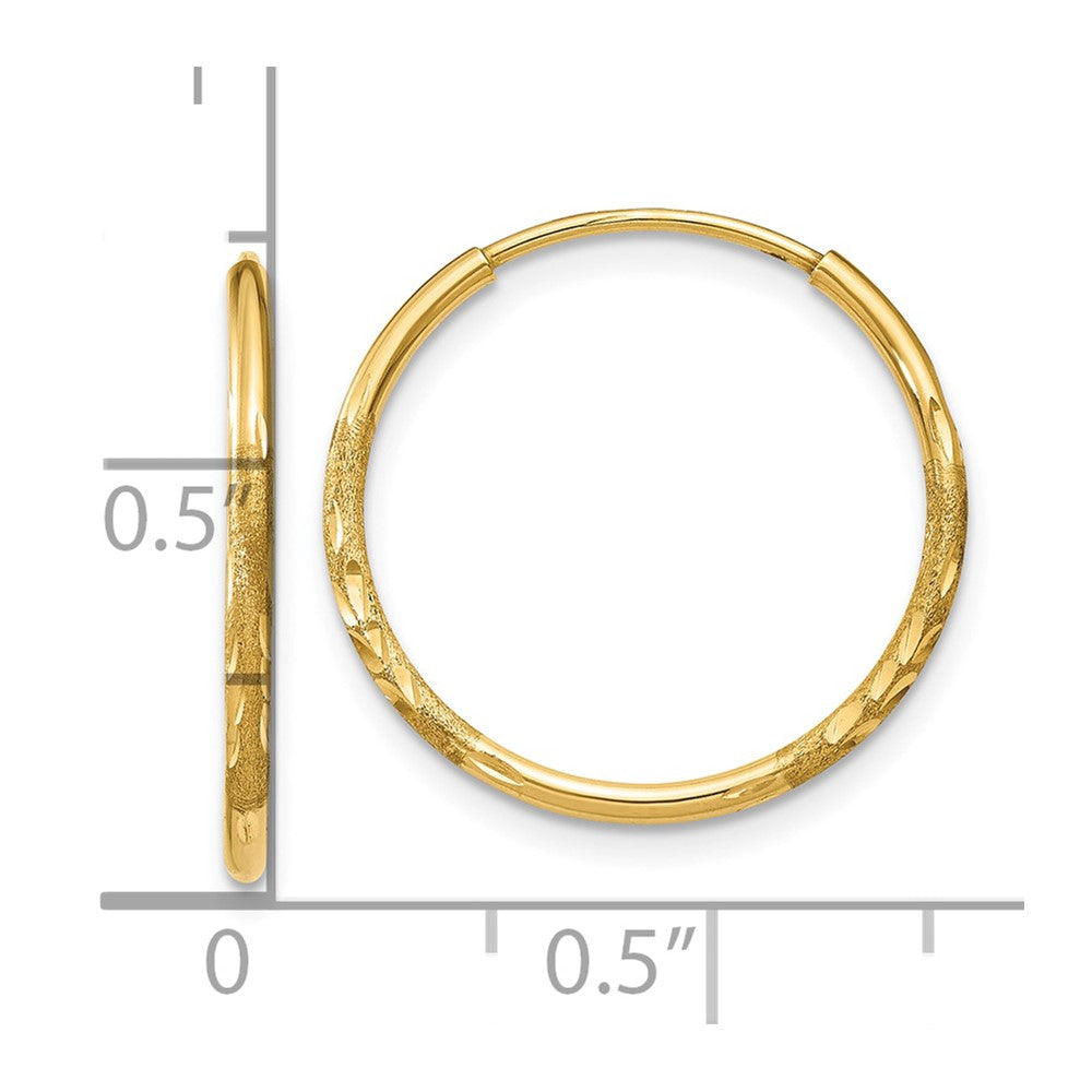 10K Yellow Gold 1.25mm Diamond-Cut Endless Hoop Earring