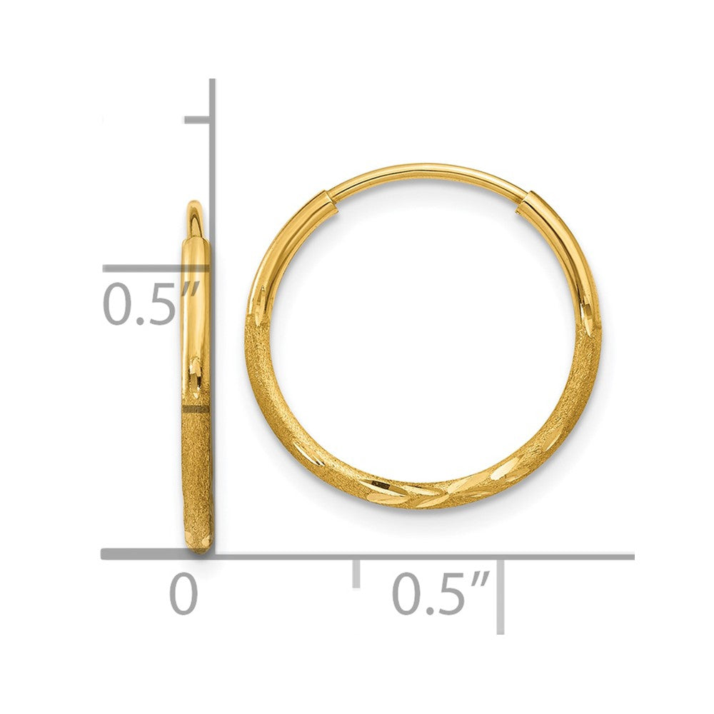 10K Yellow Gold 1.25mm Diamond-Cut Endless Hoop Earring