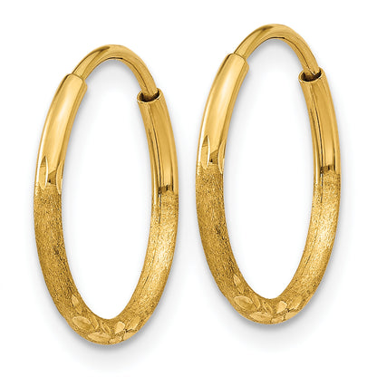 10K Yellow Gold 1.25mm Diamond-Cut Endless Hoop Earring