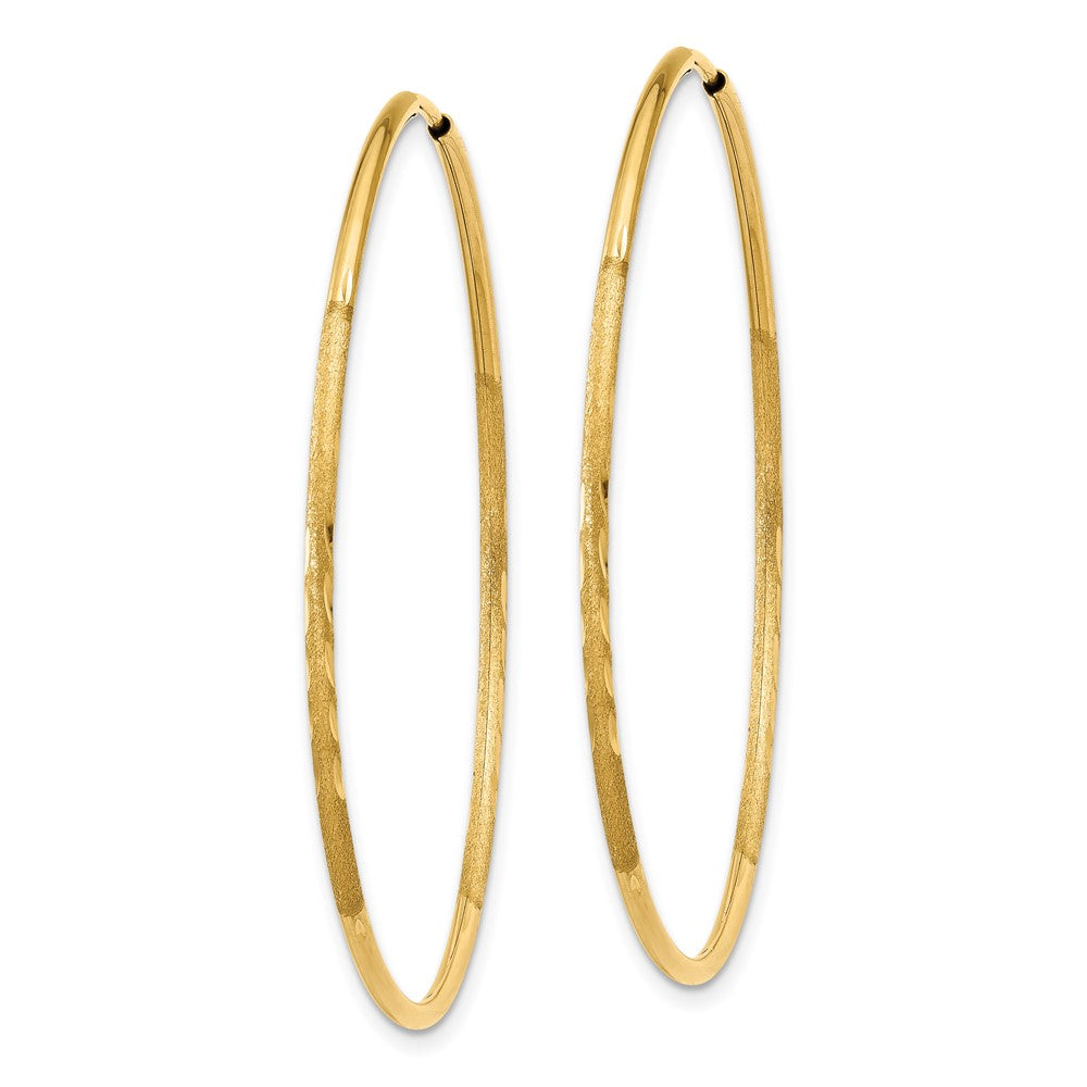 10K Yellow Gold 1.25mm Diamond-Cut Endless Hoop Earring