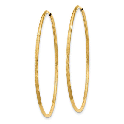 10K Yellow Gold 1.25mm Diamond-Cut Endless Hoop Earring