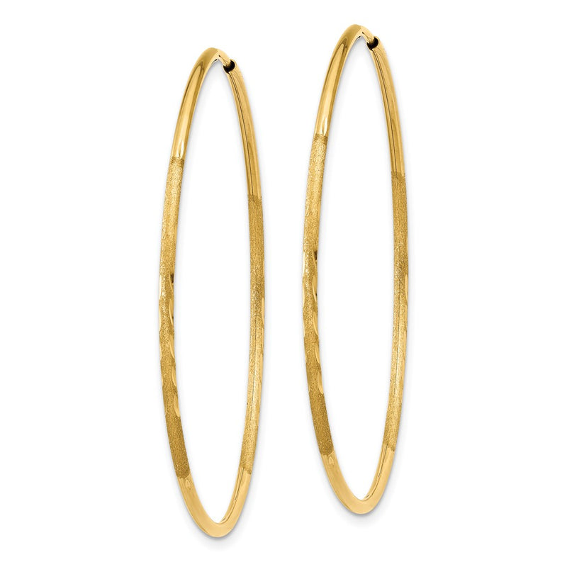 10K Yellow Gold 1.25mm Diamond-Cut Endless Hoop Earring