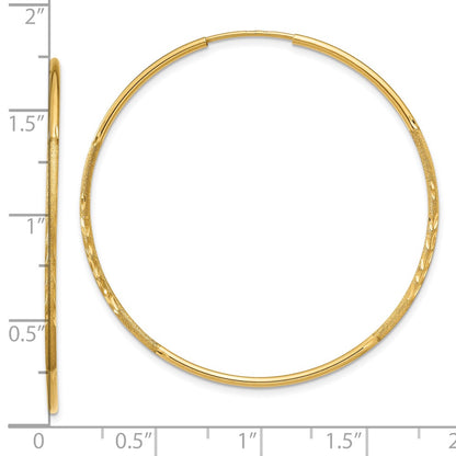 10K Yellow Gold 1.25mm Diamond-Cut Endless Hoop Earring