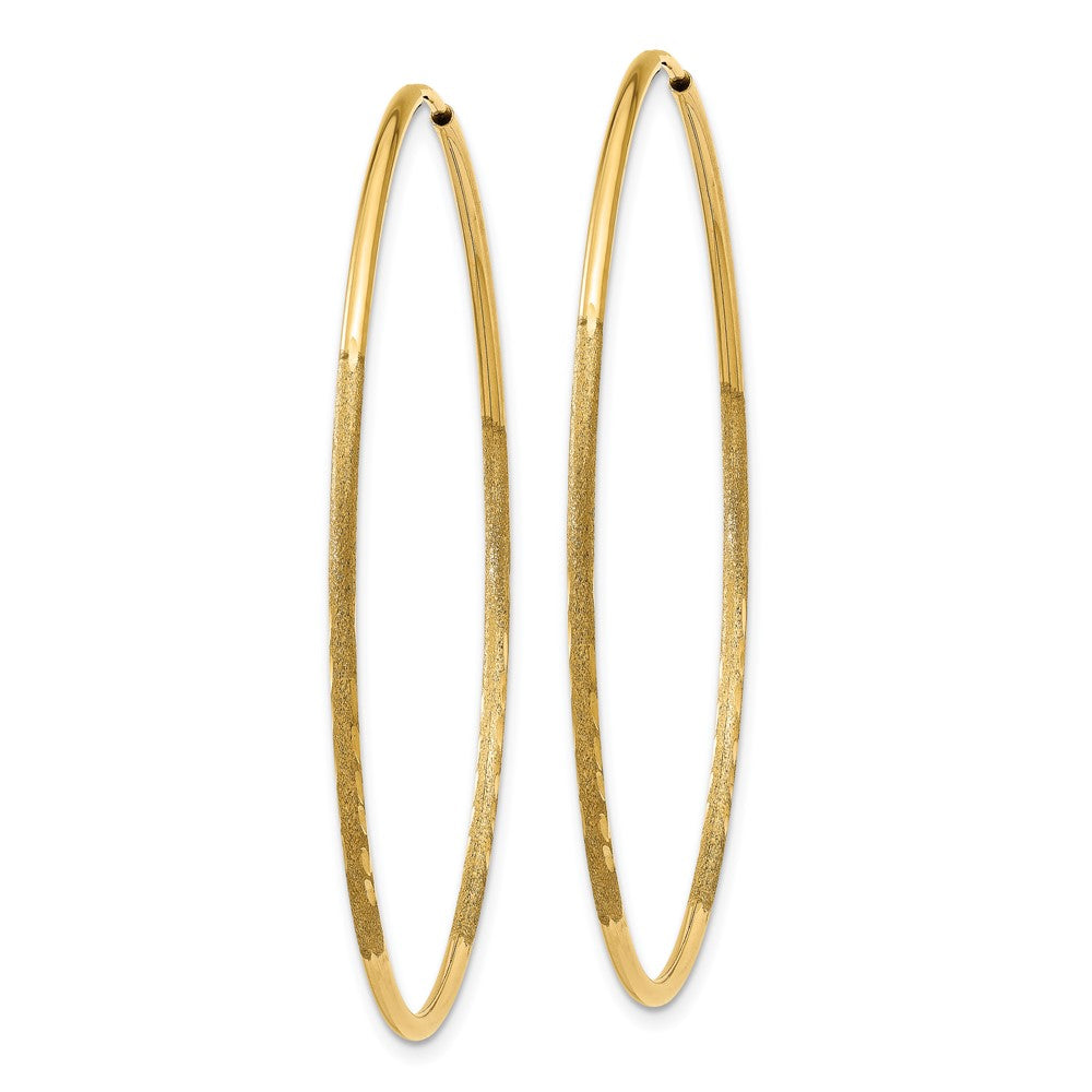 10K Yellow Gold 1.25mm Diamond-Cut Endless Hoop Earring