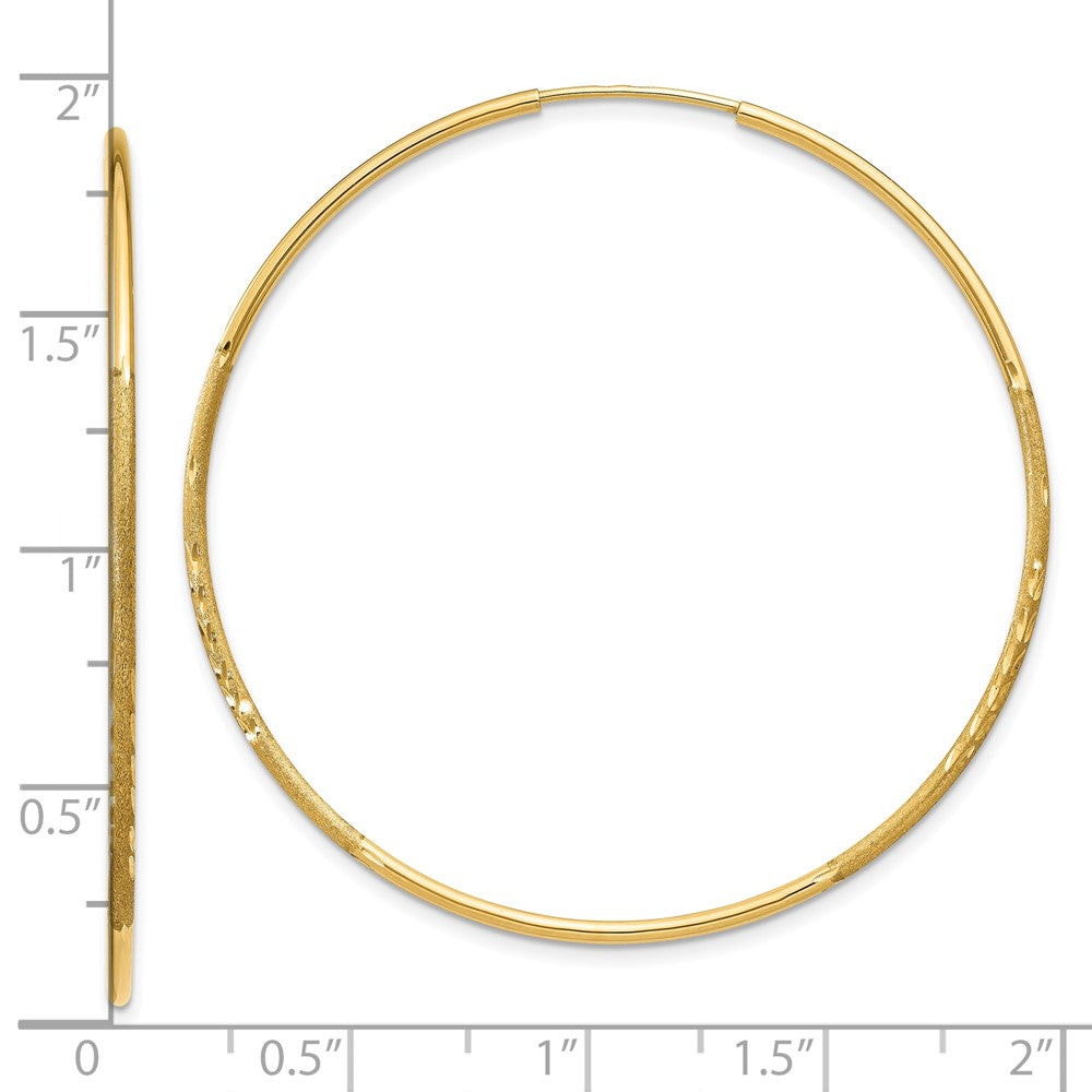 10K Yellow Gold 1.25mm Diamond-Cut Endless Hoop Earring