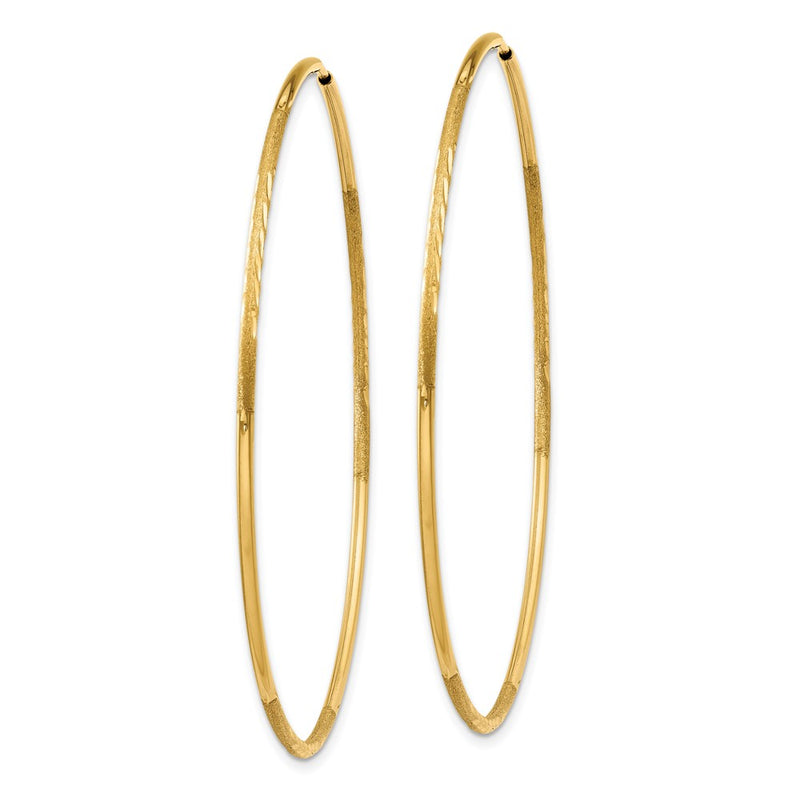 10K Yellow Gold 1.25mm Diamond-Cut Endless Hoop Earring