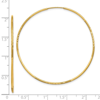 10K Yellow Gold 1.25mm Diamond-Cut Endless Hoop Earring