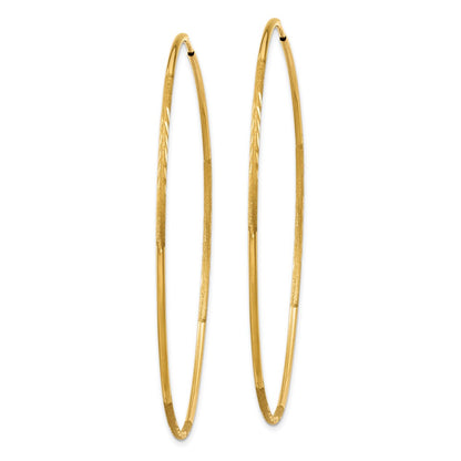 10K Yellow Gold 1.25mm Diamond-Cut Endless Hoop Earring
