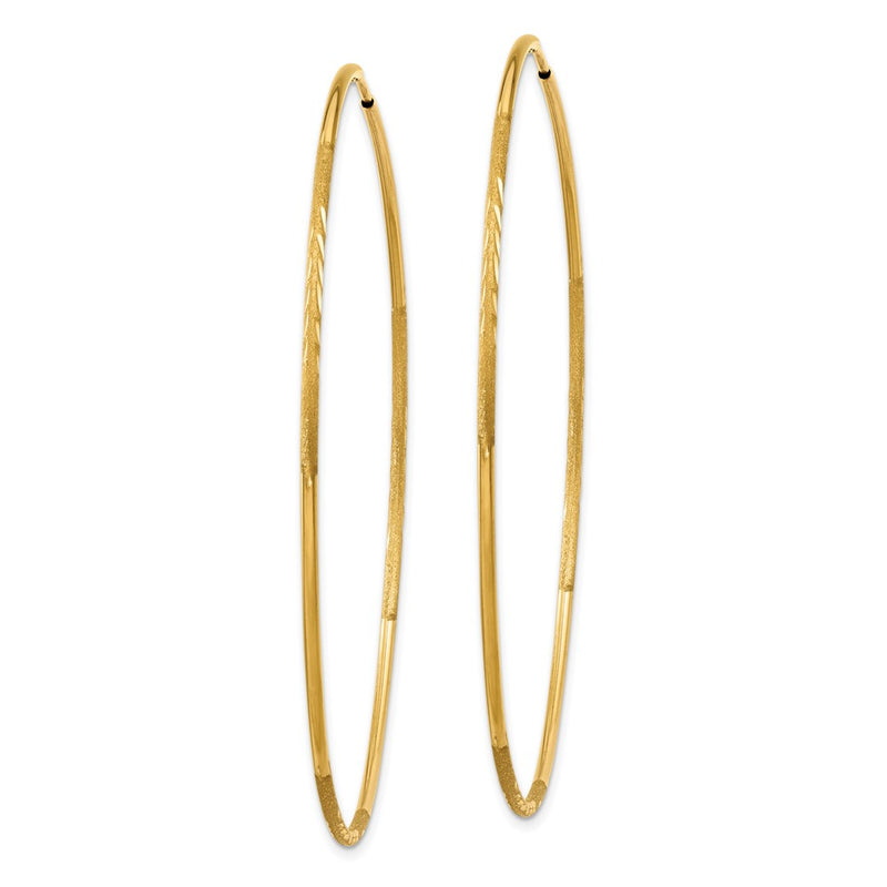 10K Yellow Gold 1.25mm Diamond-Cut Endless Hoop Earring