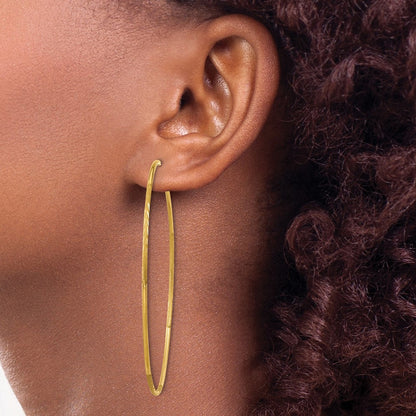 10K Yellow Gold 1.25mm Diamond-Cut Endless Hoop Earring