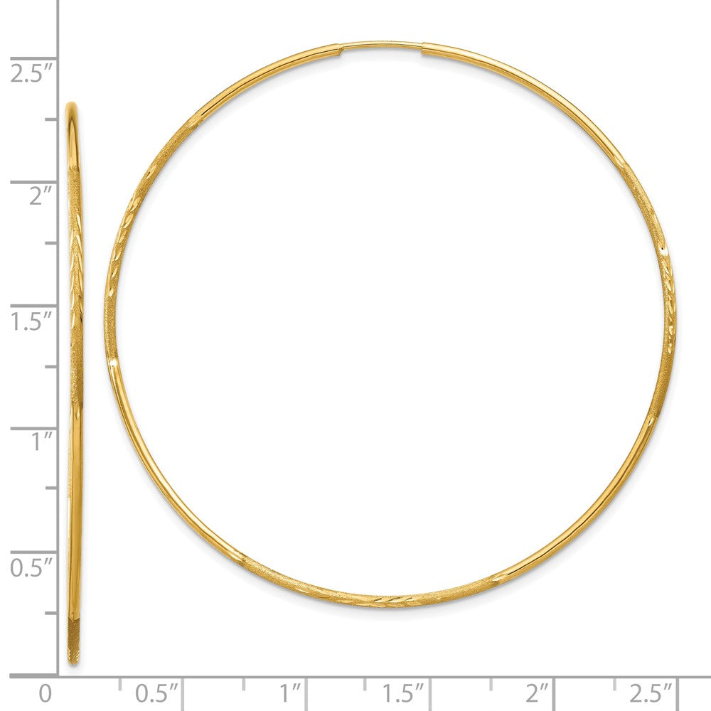 10K Yellow Gold 1.25mm Diamond-Cut Endless Hoop Earring