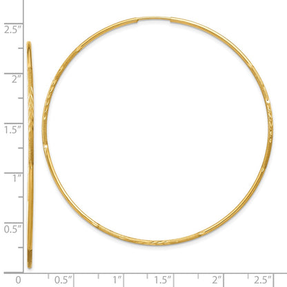 10K Yellow Gold 1.25mm Diamond-Cut Endless Hoop Earring