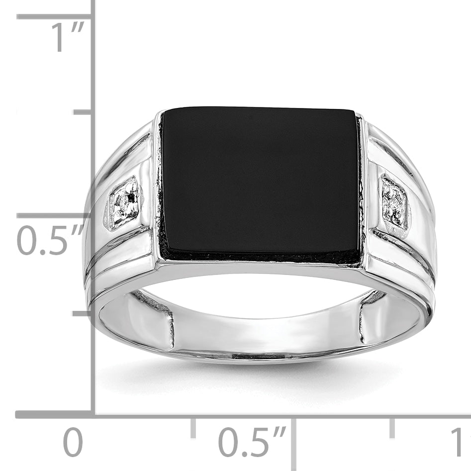10K White Gold 10K Aa Diamond Men'S Ring