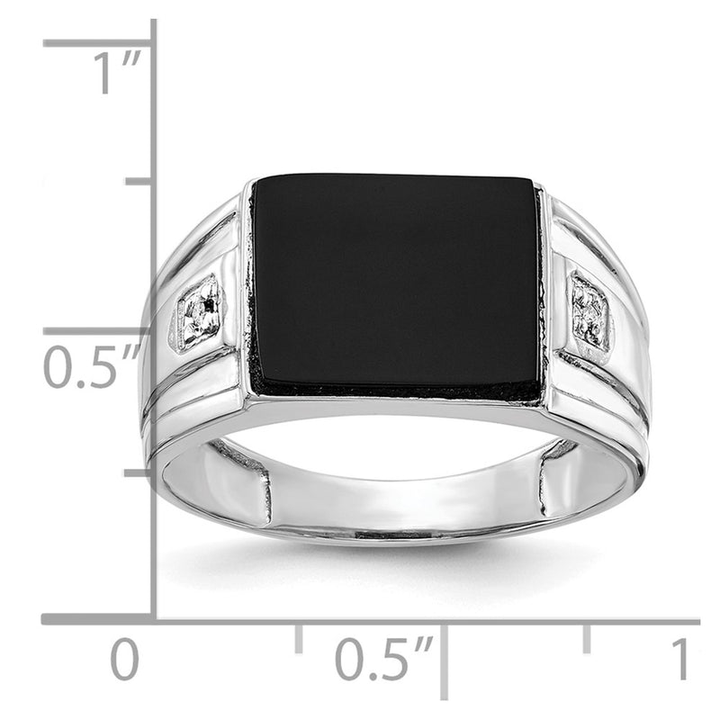 10K White Gold 10K Aa Diamond Men'S Ring