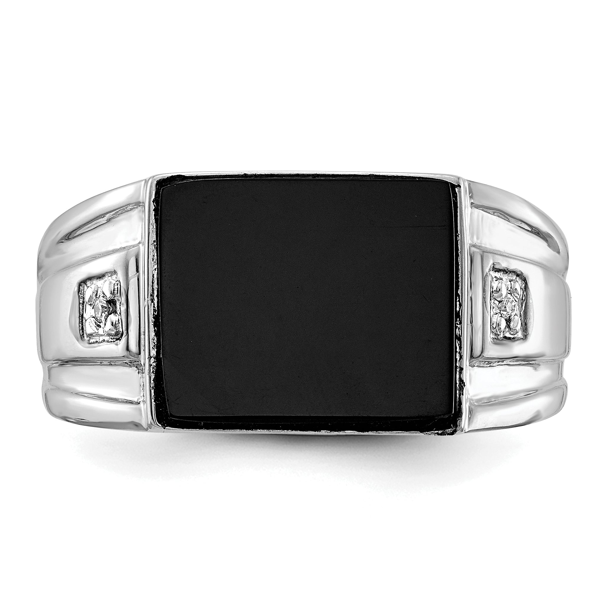 10K White Gold 10K Aa Diamond Men'S Ring