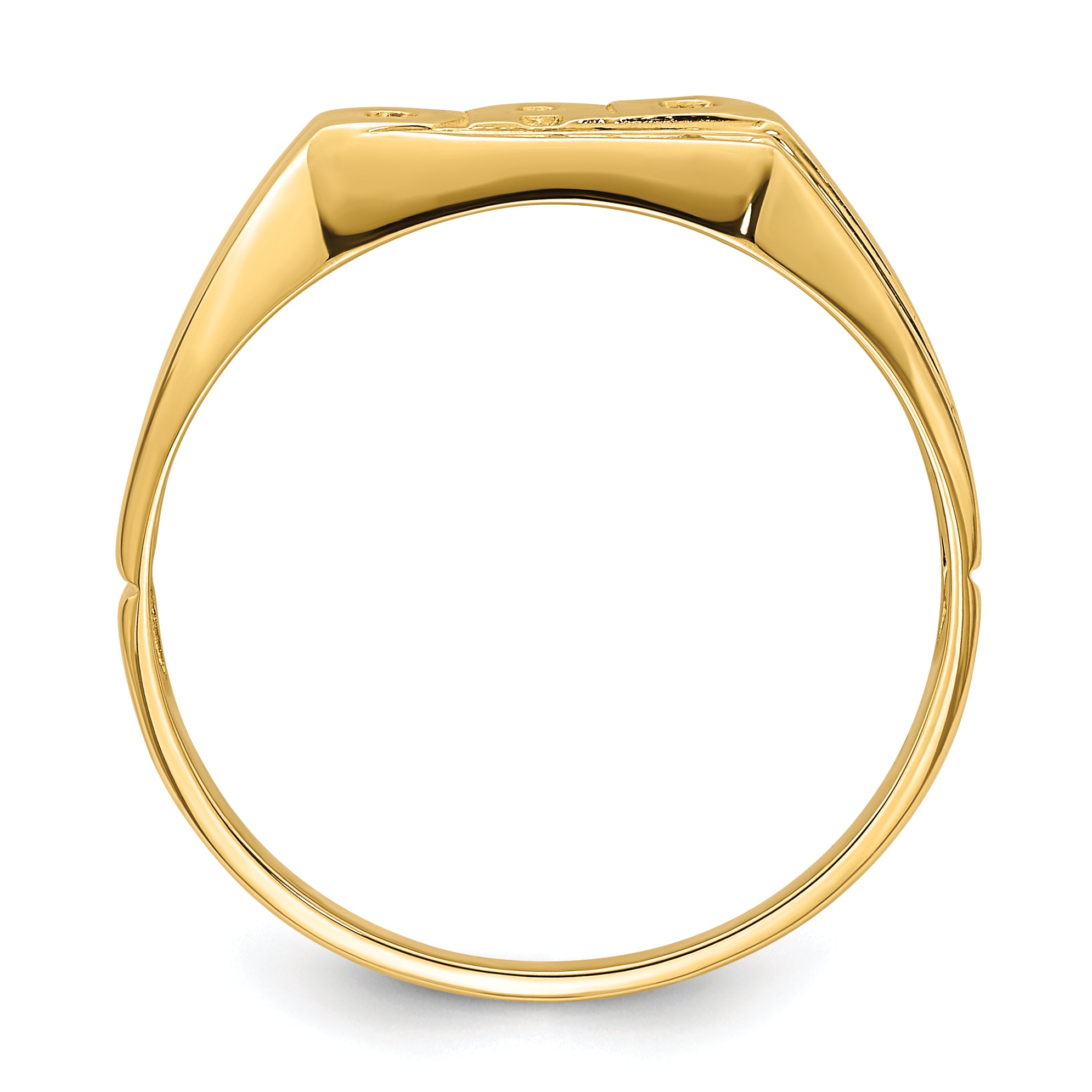 10K Yellow Gold 10K Polished Etched Edges Diamond Dad Ring Mounting