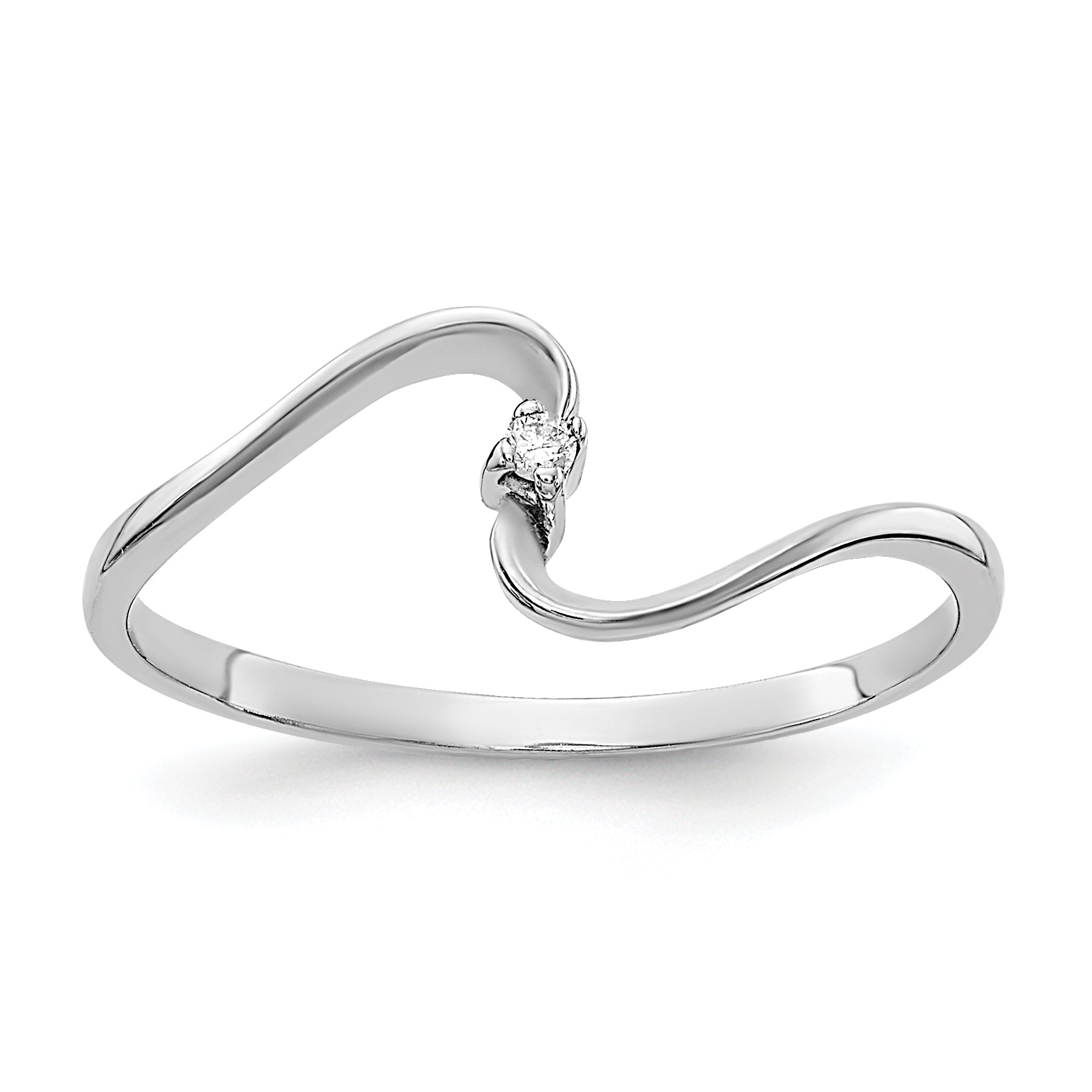 10K White Gold 10K Polished .01Ct. Diamond Ring Mounting