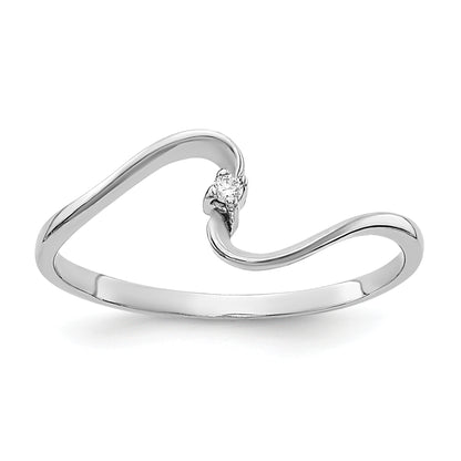 10K White Gold 10K Polished .01Ct. Diamond Ring Mounting