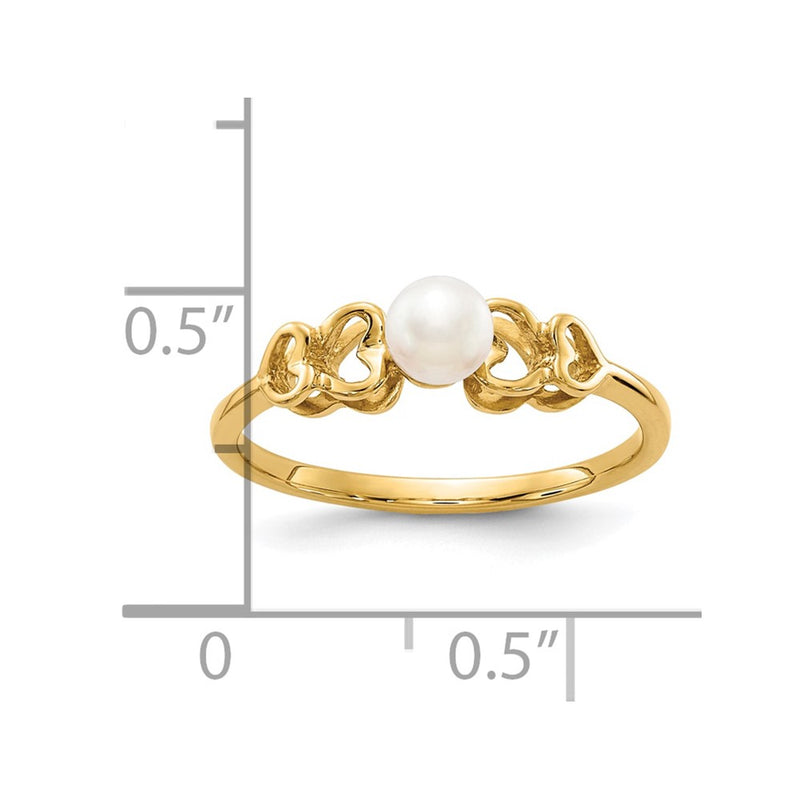 10K Yellow Gold 10K 4mm Fw Cultured Pearl Ring