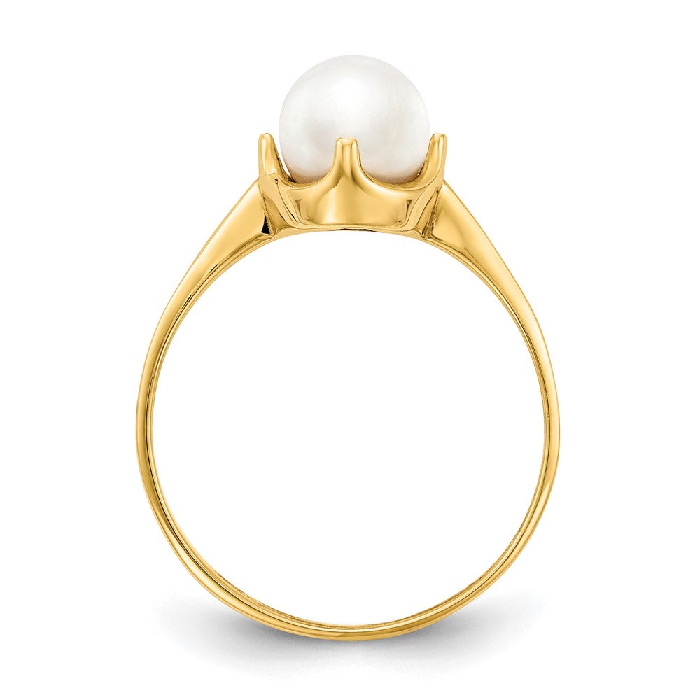 10K Yellow Gold 10K 6.5mm Fw Cultured Pearl Ring