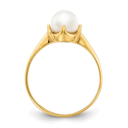 10K Yellow Gold 10K 6.5mm Fw Cultured Pearl Ring