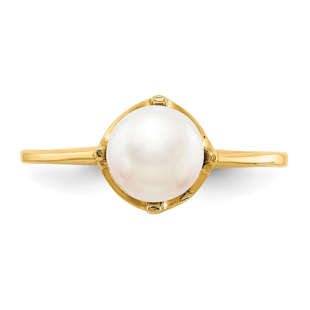 10K Yellow Gold 10K 6.5mm Fw Cultured Pearl Ring