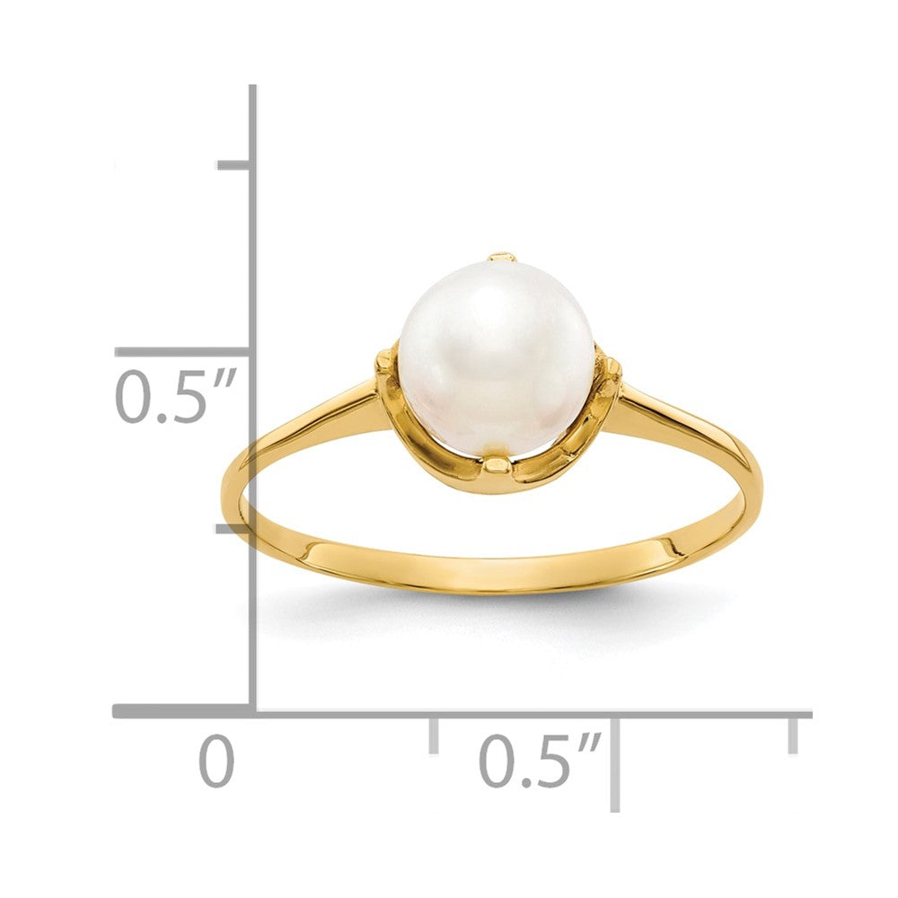 10K Yellow Gold 10K 6.5mm Fw Cultured Pearl Ring