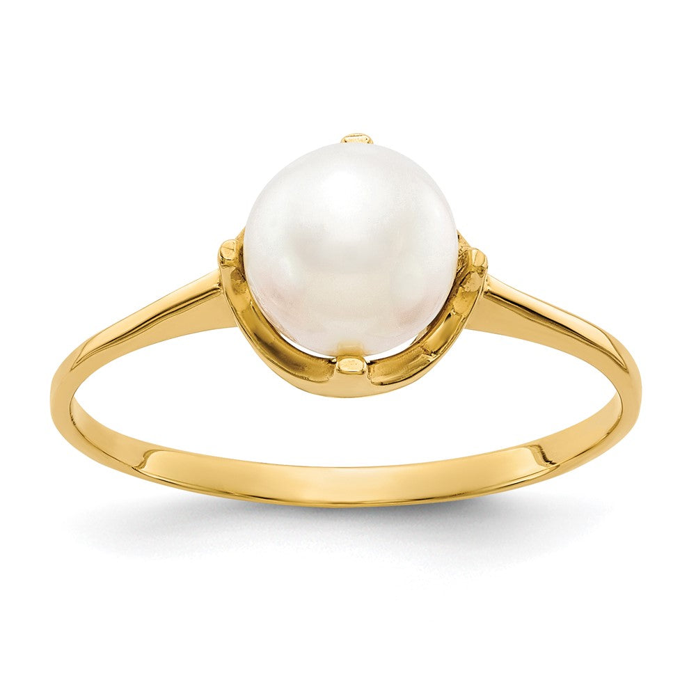 10K Yellow Gold 10K 6.5mm Fw Cultured Pearl Ring