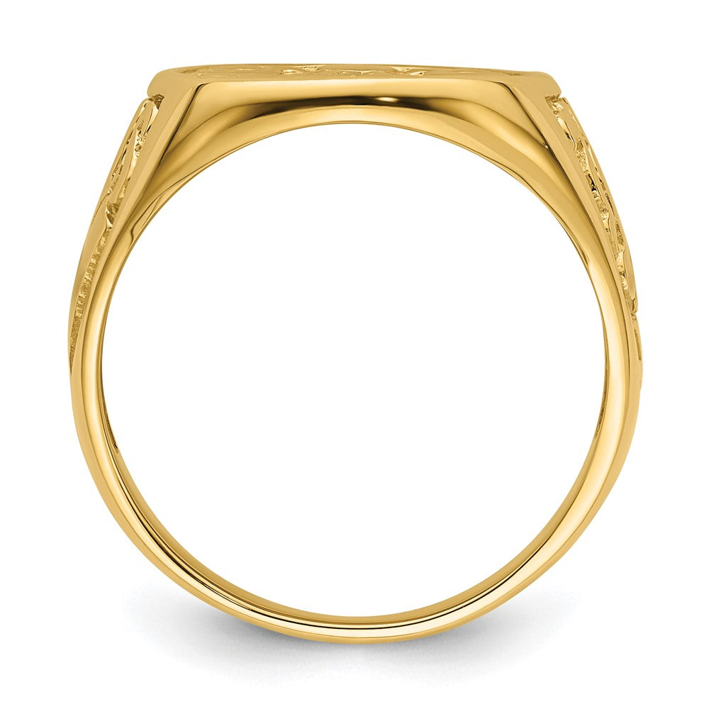 10K Yellow Gold Men'S Polished And Grooved (Not Enameled) Masonic Ring