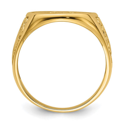 10K Yellow Gold Men'S Polished And Grooved (Not Enameled) Masonic Ring