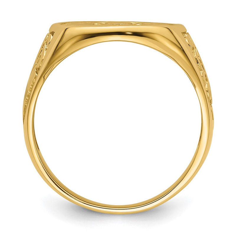 10K Yellow Gold Men'S Polished And Grooved (Not Enameled) Masonic Ring