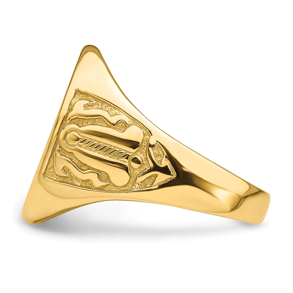10K Yellow Gold Men'S Polished And Grooved (Not Enameled) Masonic Ring