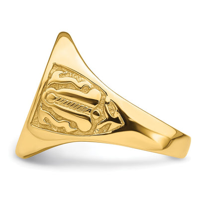 10K Yellow Gold Men'S Polished And Grooved (Not Enameled) Masonic Ring