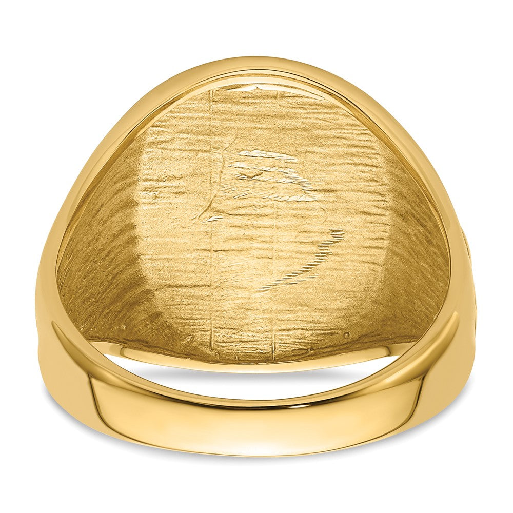 10K Yellow Gold Men'S Polished And Grooved (Not Enameled) Masonic Ring
