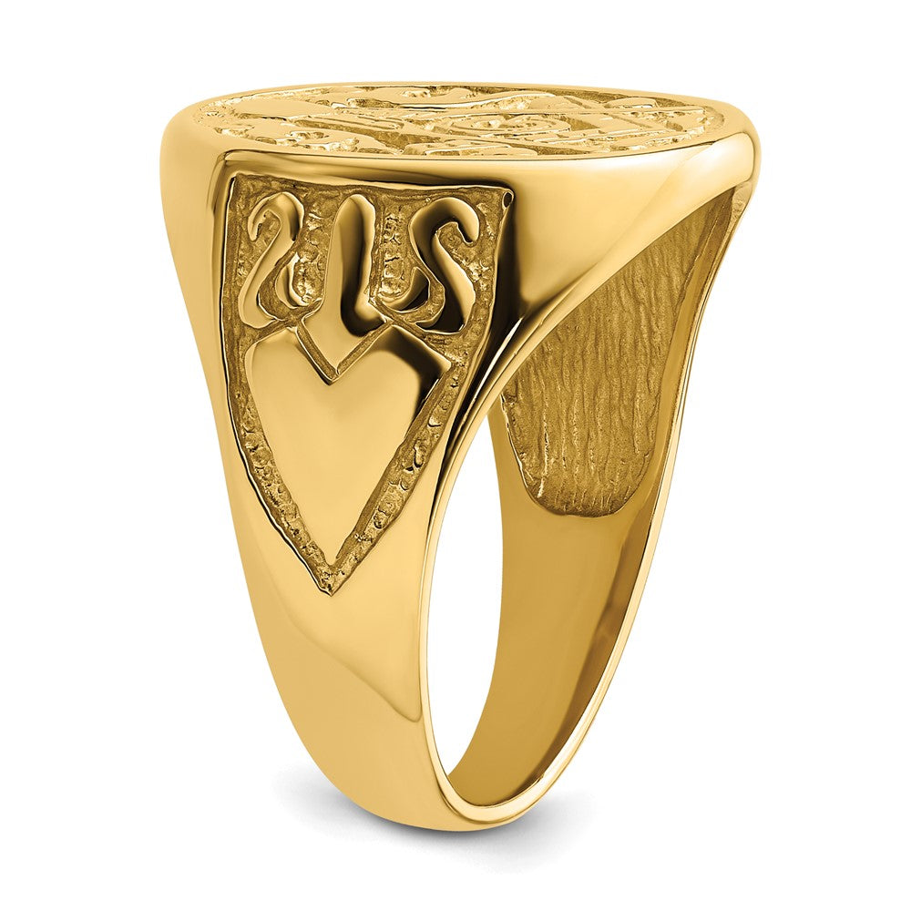 10K Yellow Gold Men'S Polished And Grooved (Not Enameled) Masonic Ring
