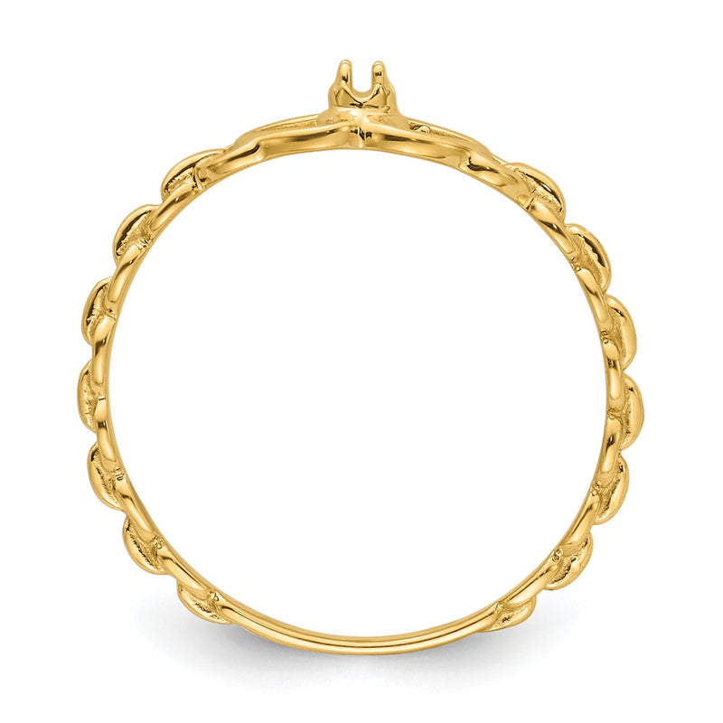10K Yellow Gold 10K .01Ct. Diamond Heart Ring Mounting