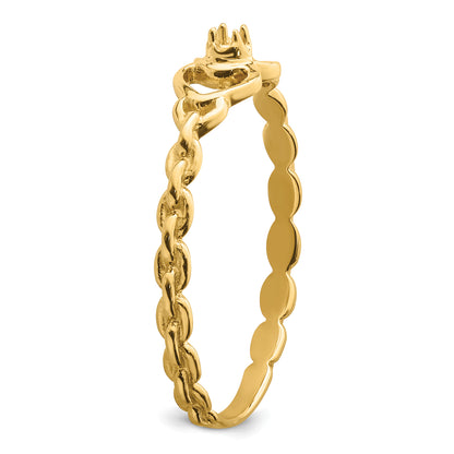 10K Yellow Gold 10K .01Ct. Diamond Heart Ring Mounting