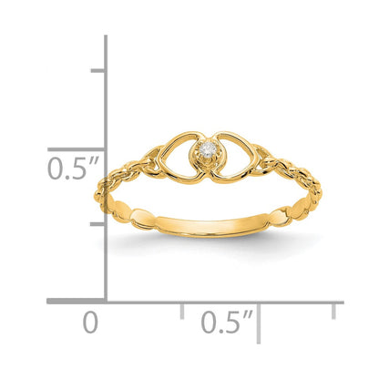 10K Yellow Gold 10K Aa Diamond Heart Ring