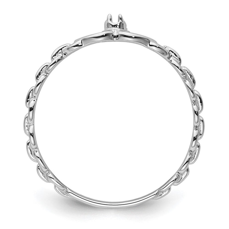 10K White Gold 10K .01Ct. Diamond Heart Ring Mounting