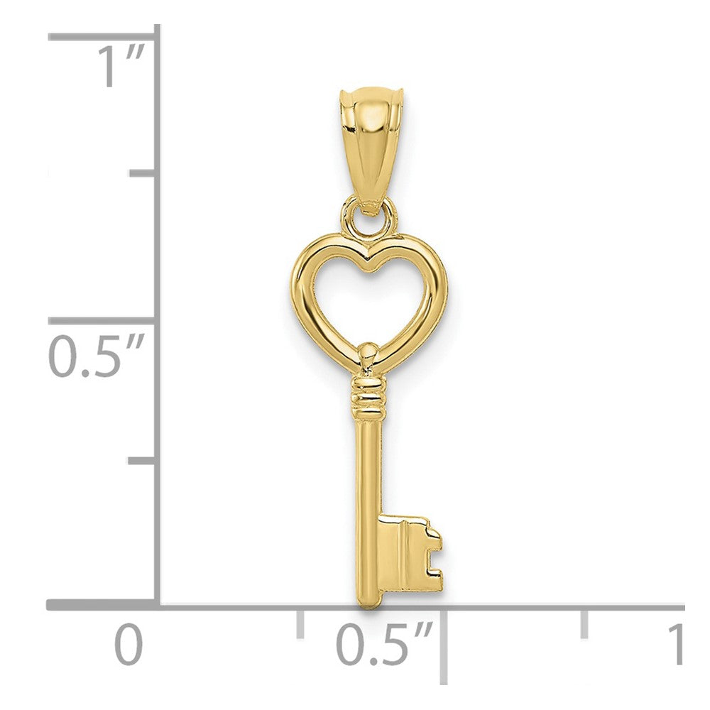 10K Yellow Gold 10K Polished Heart Key Charm