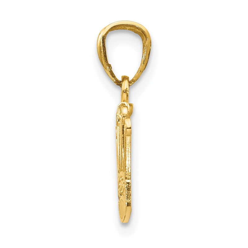 10K Yellow Gold Crown Pendant