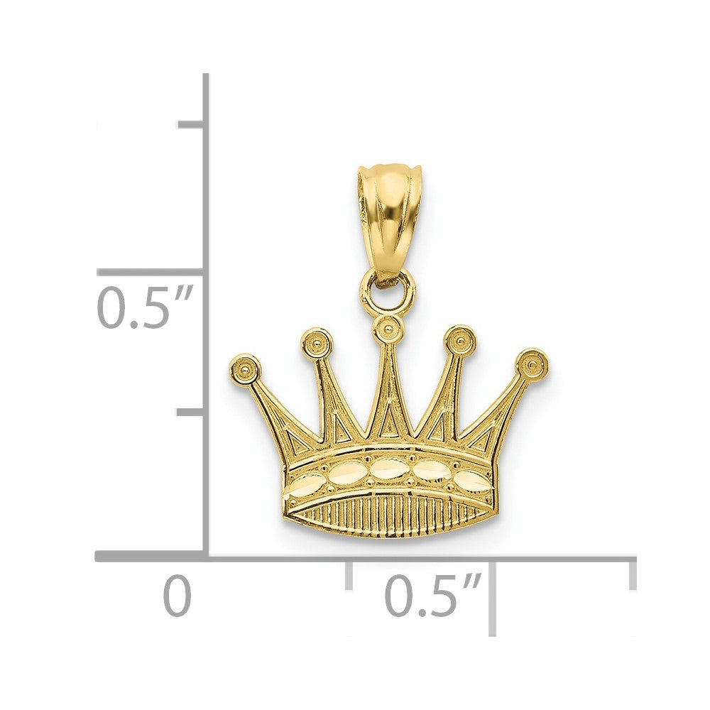 10K Yellow Gold Crown Pendant