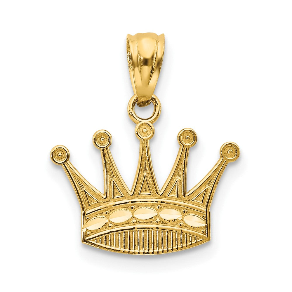 10K Yellow Gold Crown Pendant