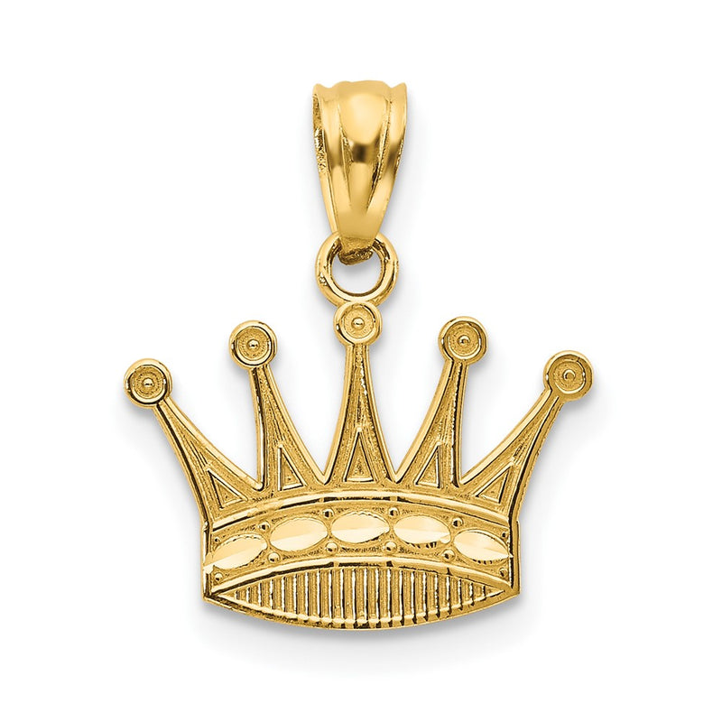 10K Yellow Gold Crown Pendant