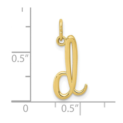 10K Yellow Gold Letter D Initial Charm