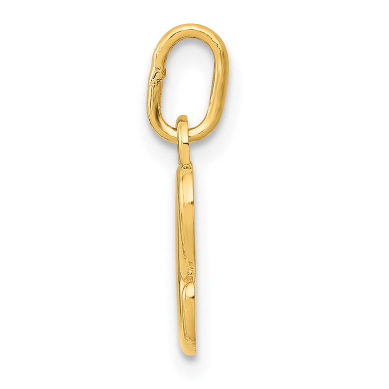 10K Yellow Gold Letter E Initial Charm