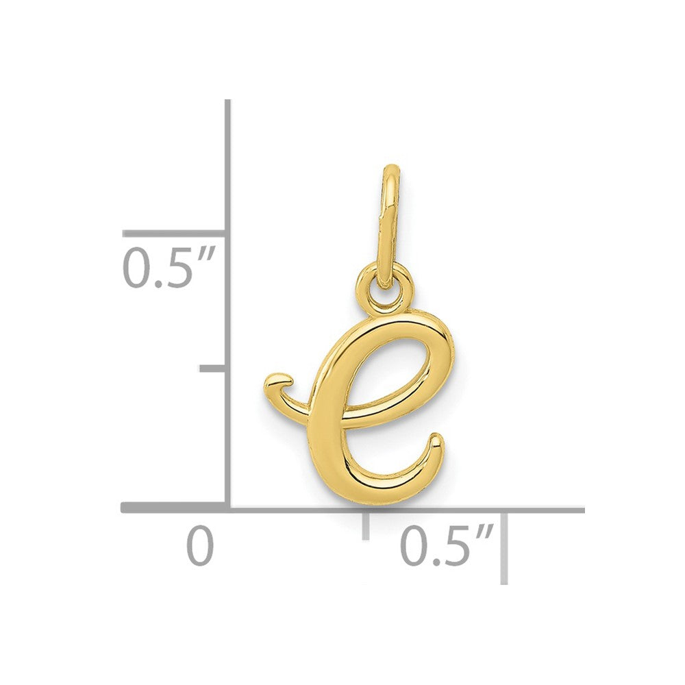 10K Yellow Gold Letter E Initial Charm